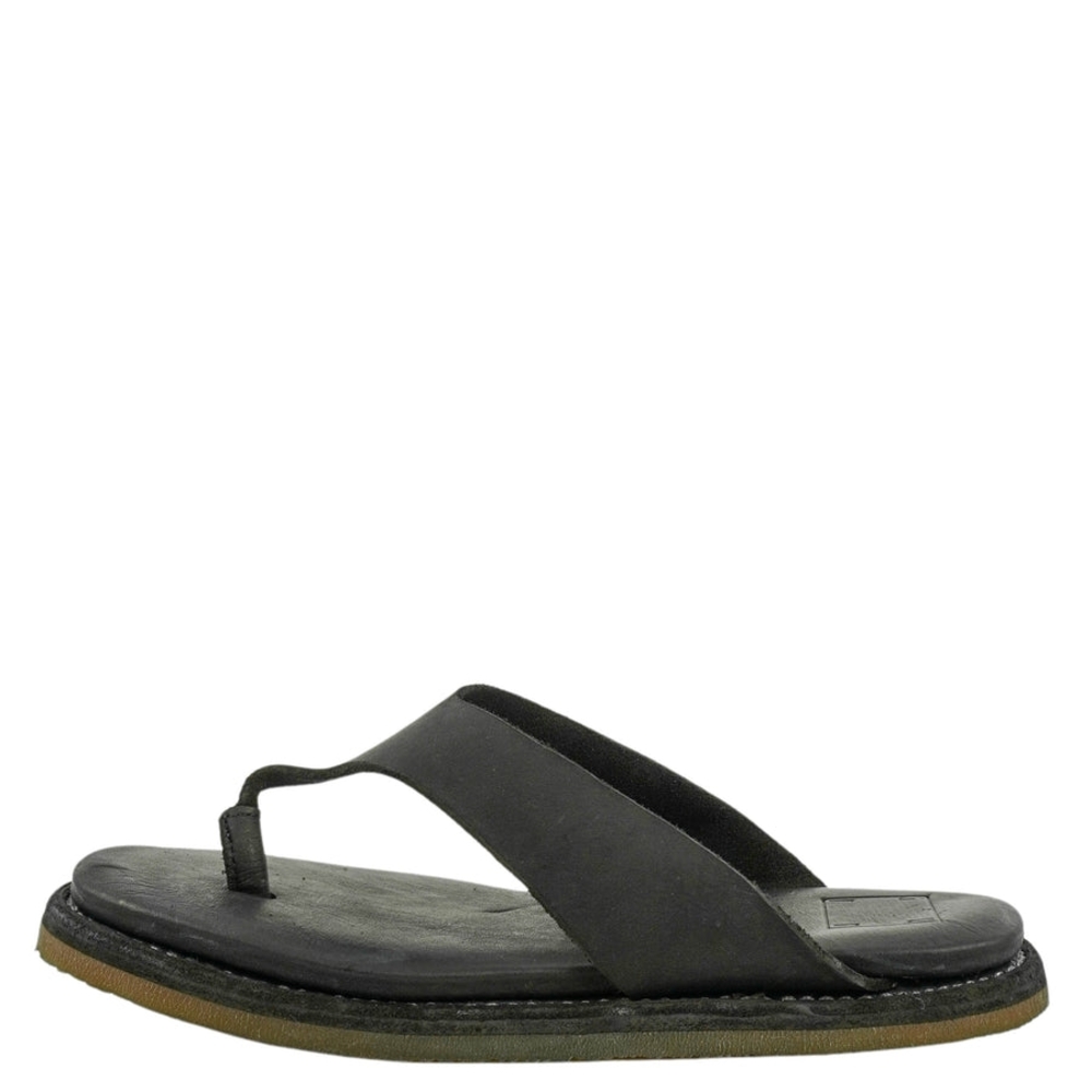 Guidi Dark Leather Flip-Flops - Picture 2 of 9